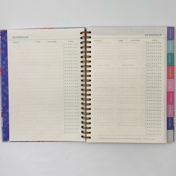 2024-2025 Clementine Paper inc. 12 Months Planner Hard Cover (Blue/Mushrooms) - Picture 4 of 13